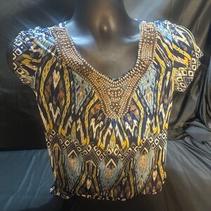 Women's Multicolor Patterned Top-perseption concept size large-#508